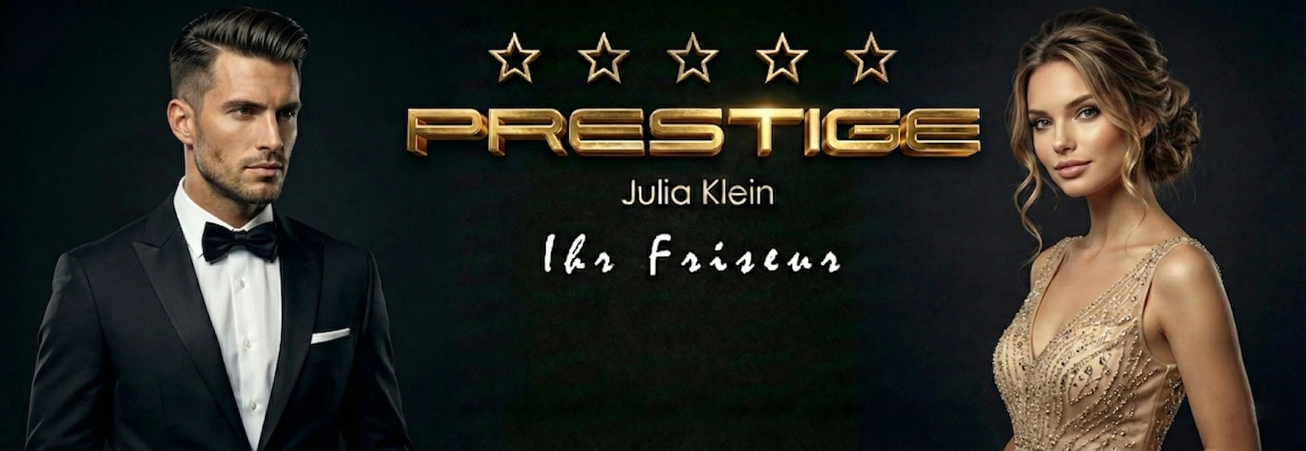 Damen und Herren Friseur Prestige Freiburg Elegantes Paar – Mann und Frau mit perfektem Haarstyling, repräsentativ für die exklusiven Damen- und Herrenschnitte bei Prestige Friseur in Freiburg